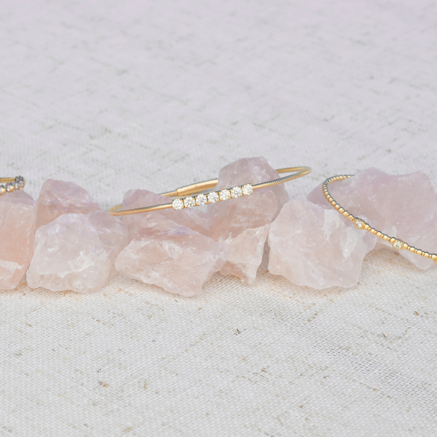 14k Solid Gold and Diamond Starlit Flex Bangle
