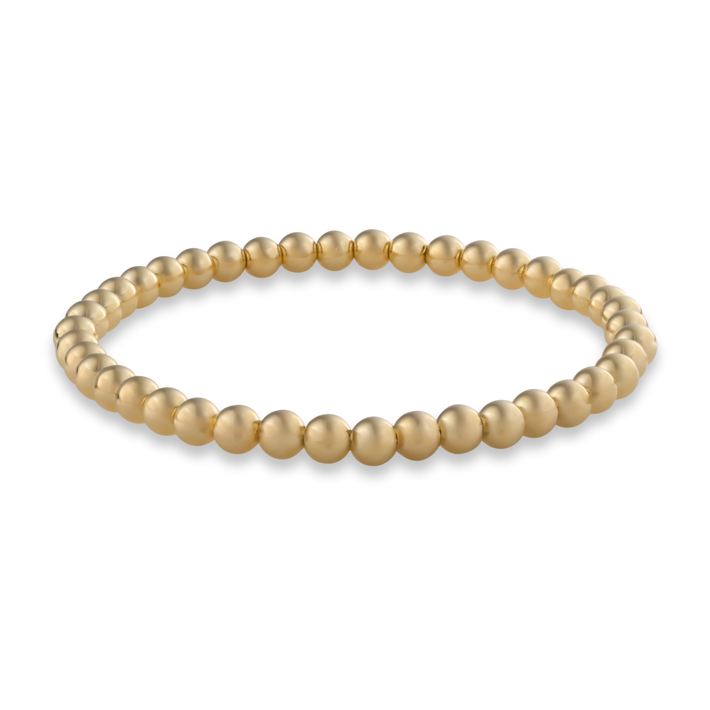 5mm gold beaded bracelet on a transparent background. 3mm Gold LustraFlex™ Bracelet from Gold Club by Shannon Hudson