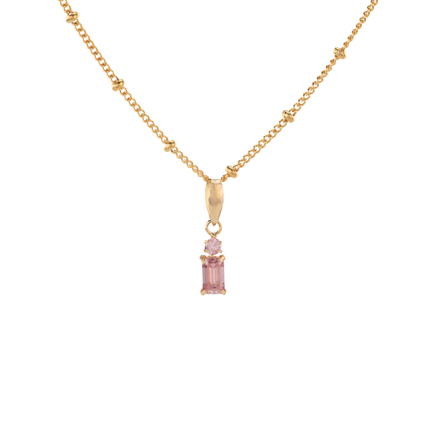 Soft pink morganite pendant set in 14k gold, an elegant gemstone necklace from Gold Club by Shannon Hudson