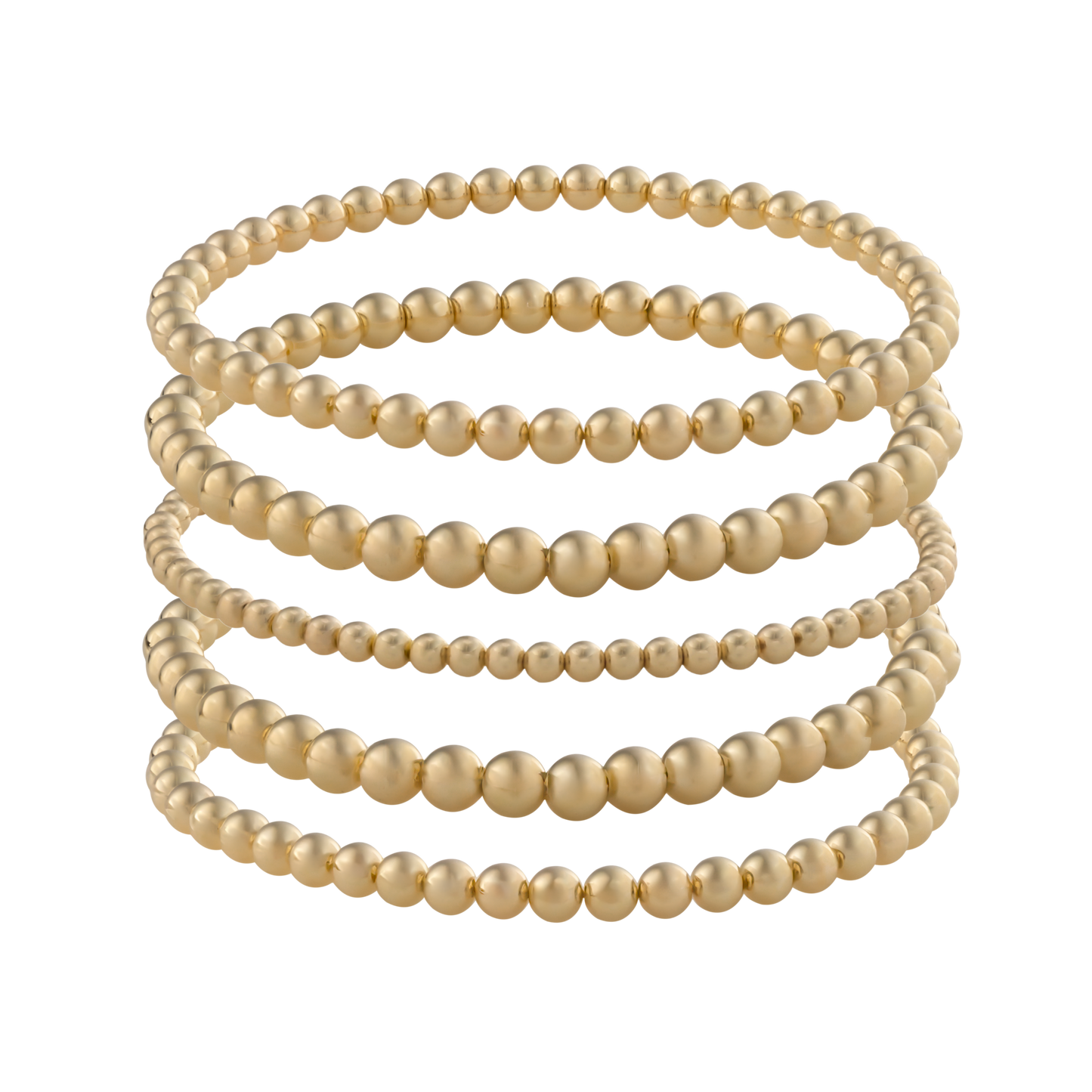 Minimalist gold-filled bracelet stack with flexible LustraFlex™ cord, part of the Gold Club by Shannon Hudson collection
