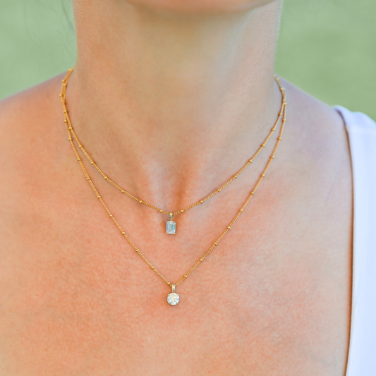 Diamond Emerald Cut Pendant