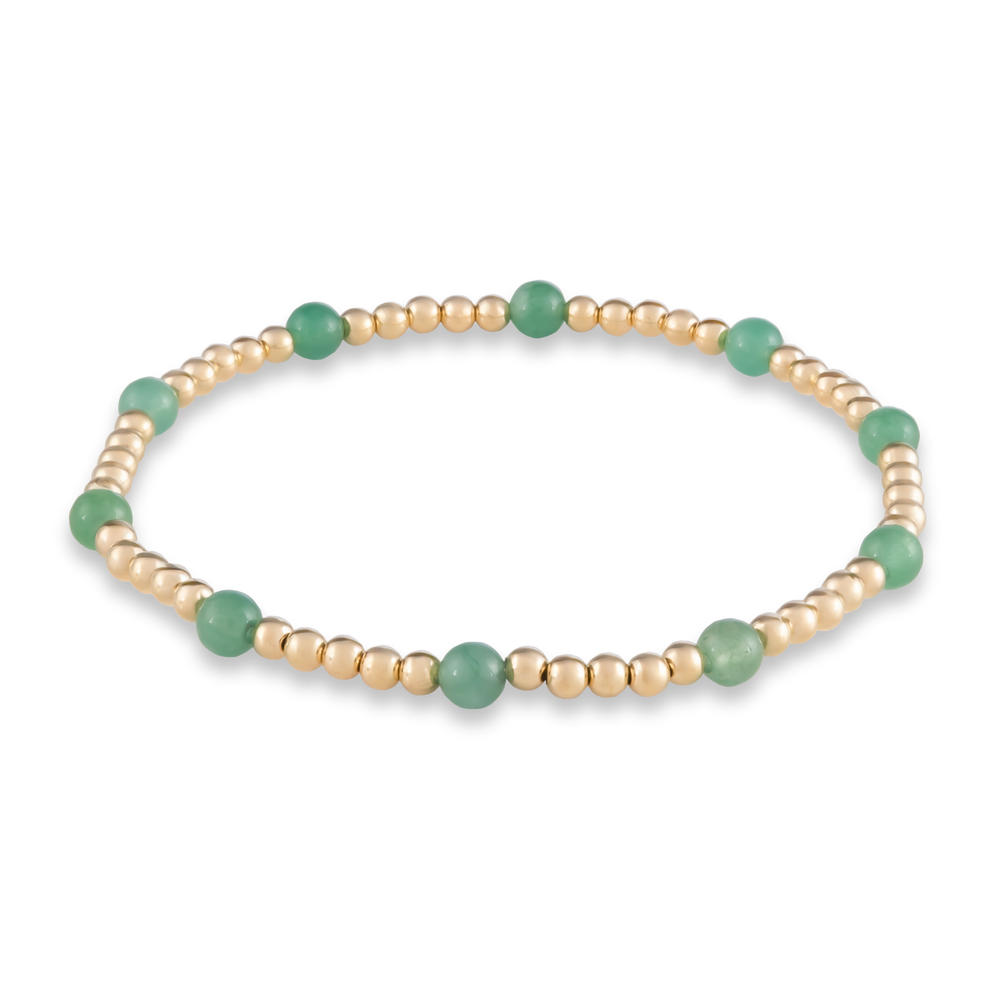 Stylized bracelet with a repeating pattern of green agate and gold, designed for creativity and calm by GOLD CLUB.