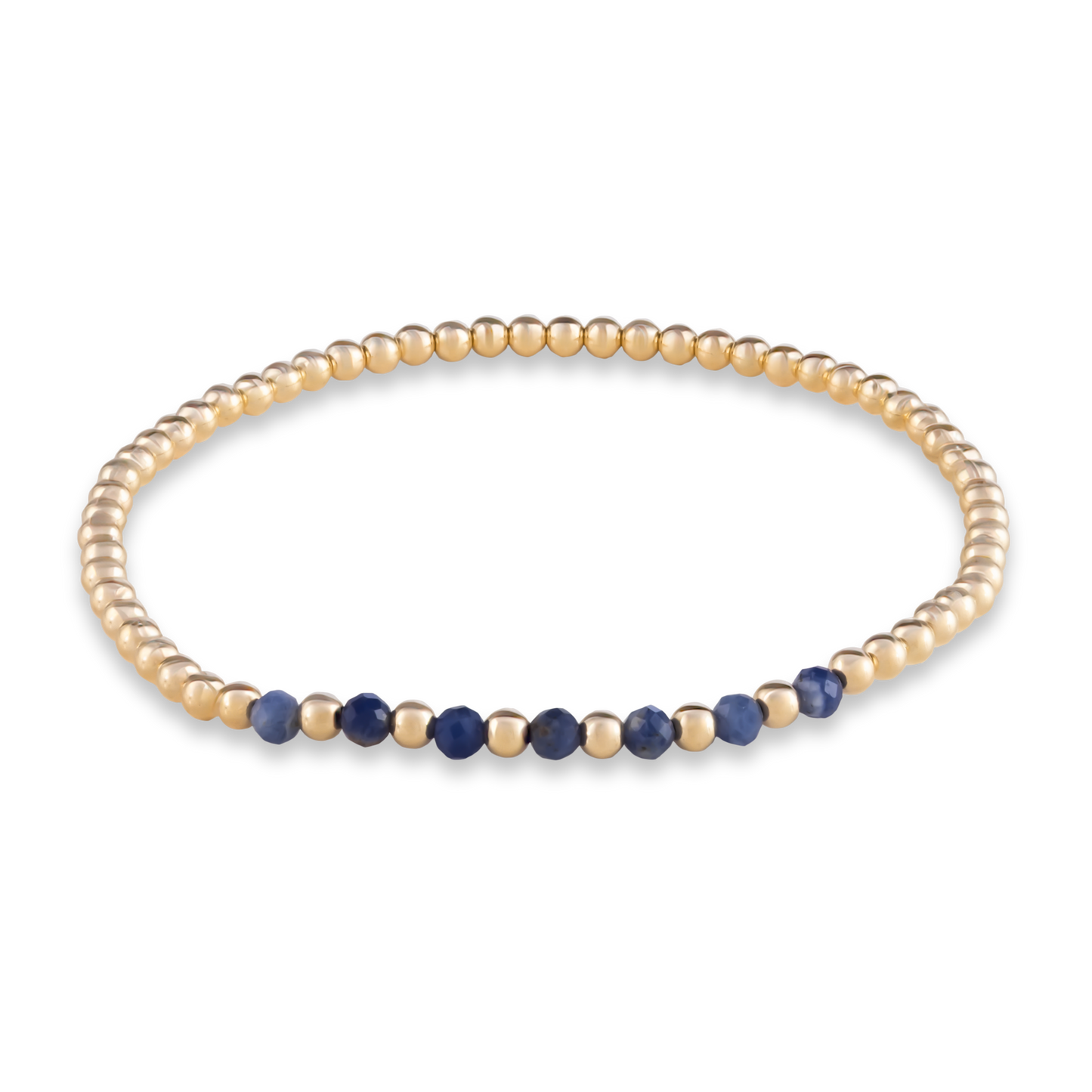 Gold Club by Shannon Hudson bracelet with arc of natural kyanite and gold-filled beads with their signature LustraFlex™ stretch cord.