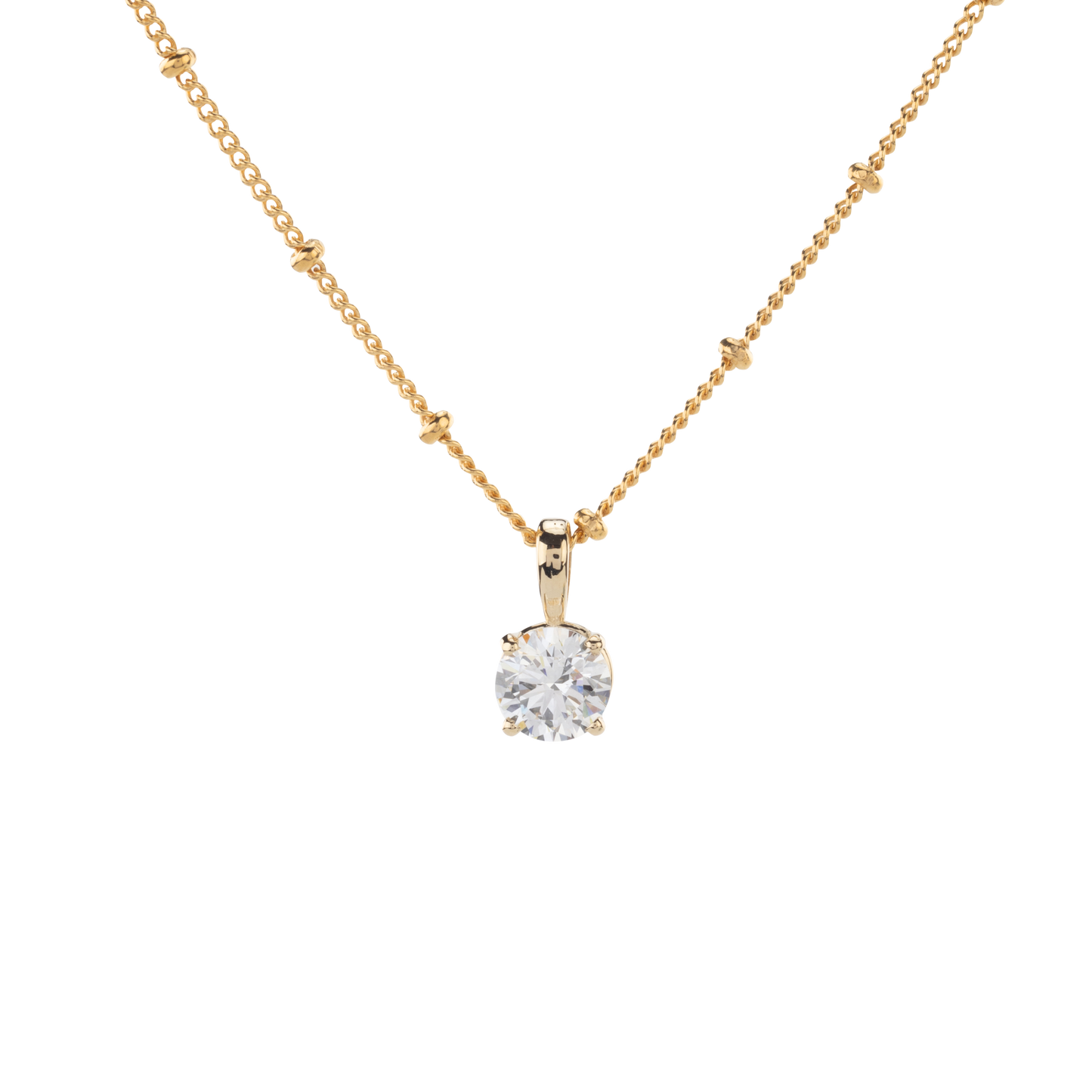 Classic solitaire diamond pendant in a 14k gold setting, fine jewelry from Gold Club by Shannon Hudson