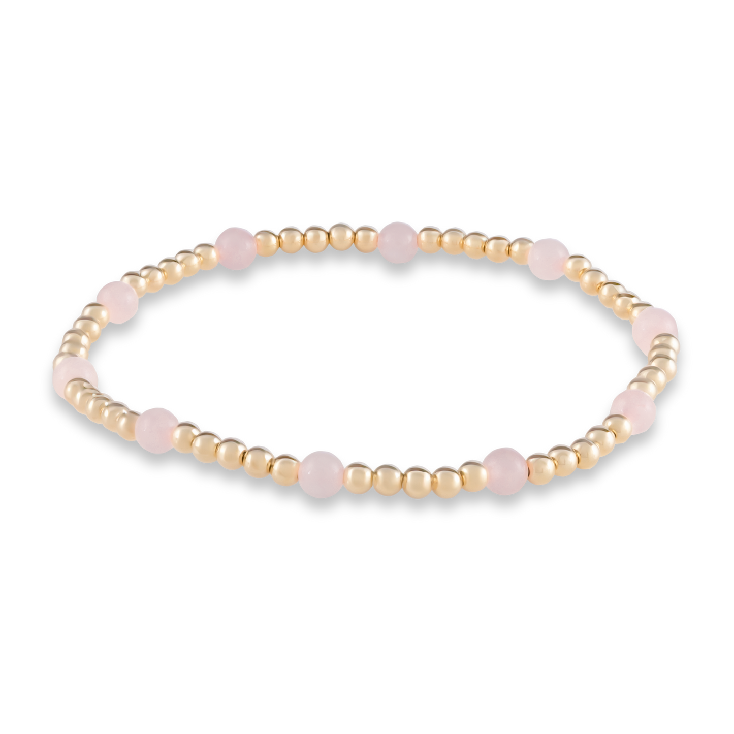 Delicate yet powerful, this Muse bracelet blends gold and pink quartz in a flowing pattern that represents love in motion.