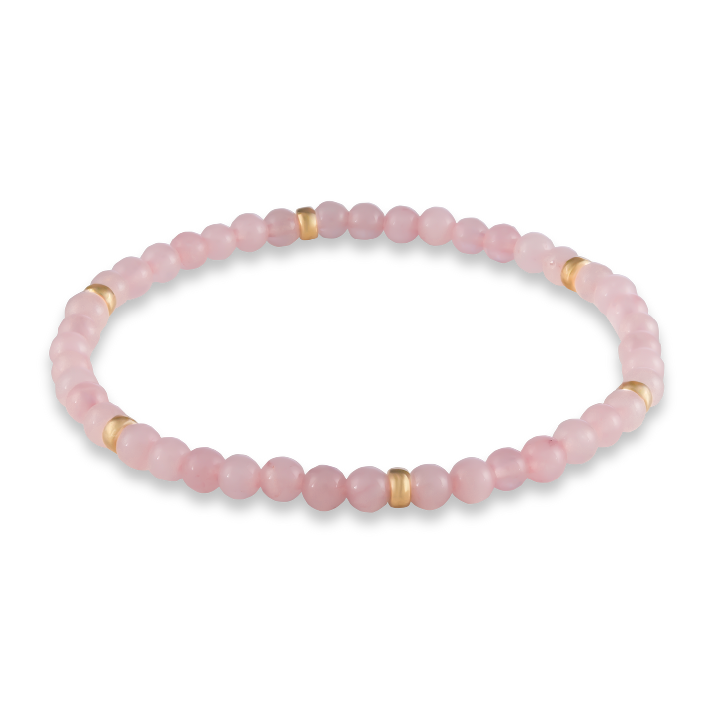 Rendering of the Pink Quartz & Sun bracelet featuring soft rose quartz beads and gold-filled accents, designed for love and light by GOLD CLUB by Shannon Hudson.