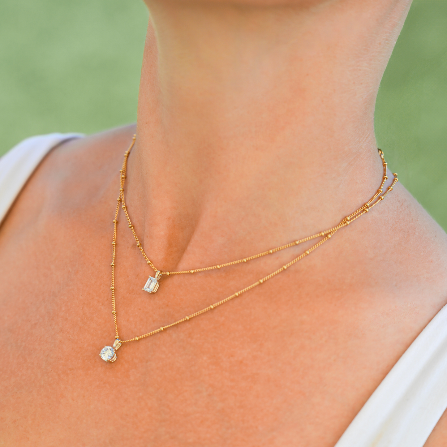 Diamond Emerald Cut Pendant