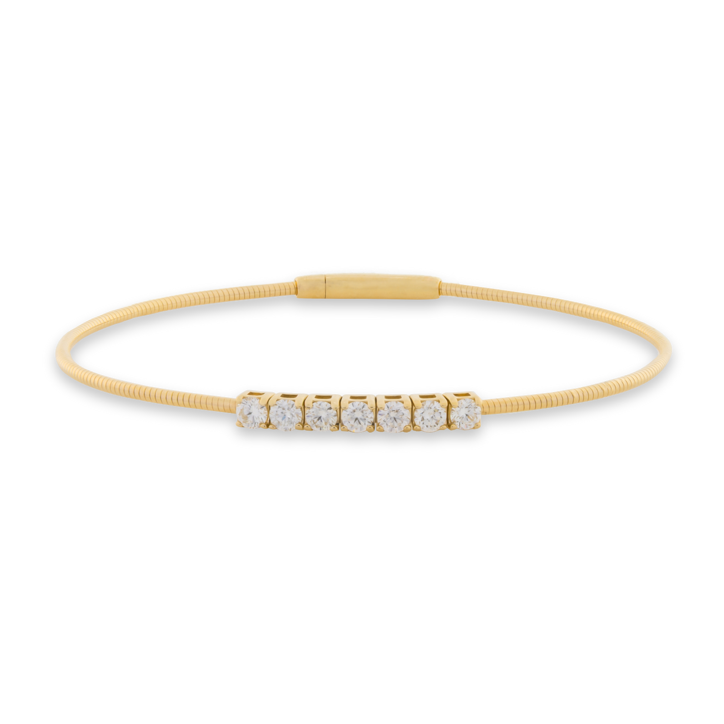 14k Solid Gold and Diamond Starlit Flex Bangle