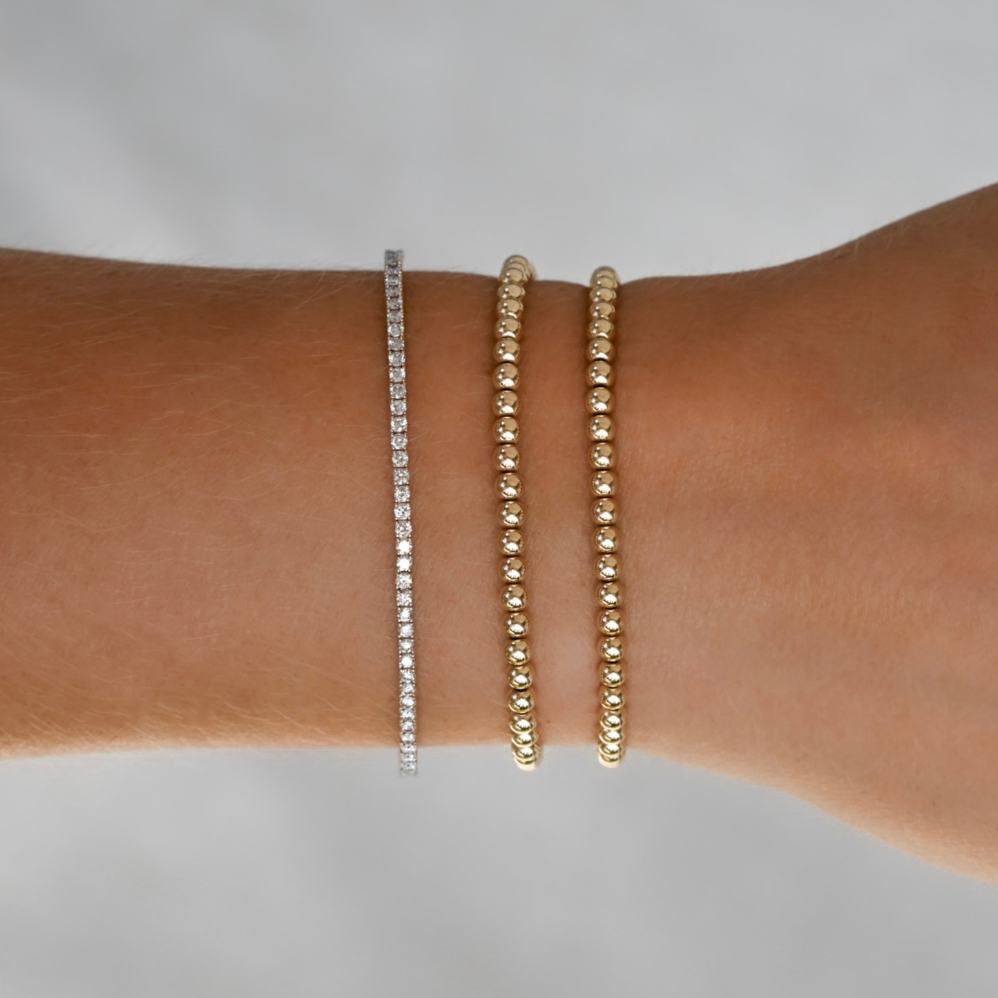 14k Solid Gold Signature Tennis Flex Bangle