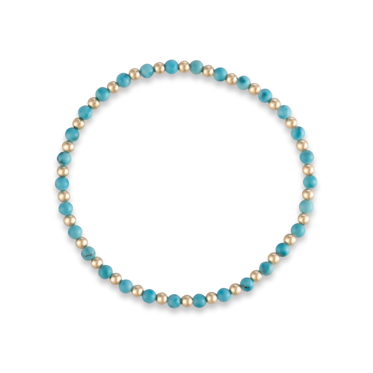 Alternate rendering angle of a turquoise bracelet from GOLD CLUB, showcasing bead details and signature movement-friendly design.