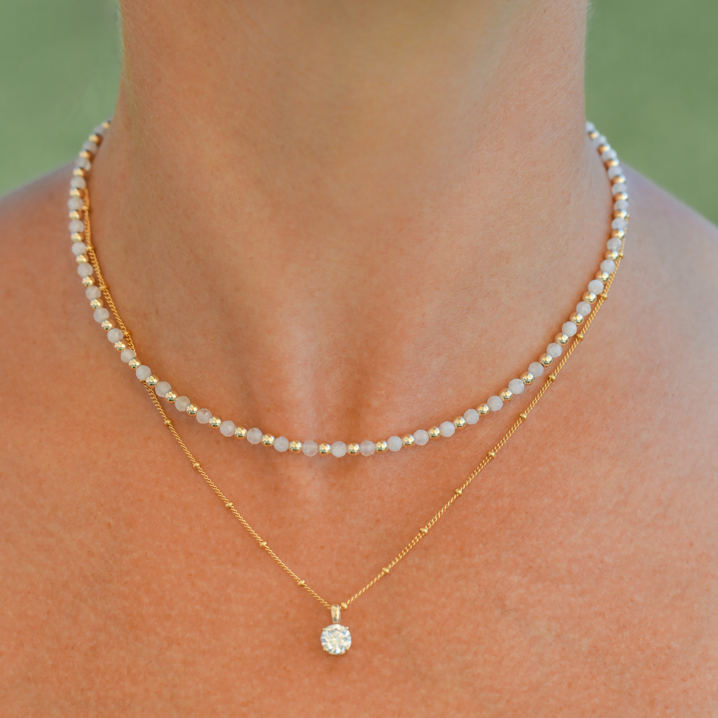 White Moonstone Necklace