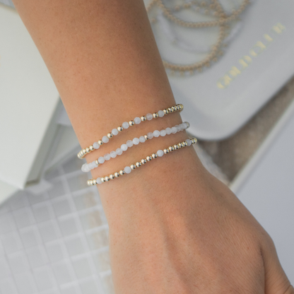White Moonstone Mini Stack