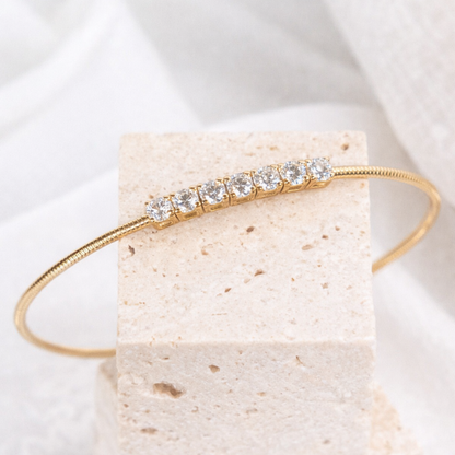 14k Solid Gold and Diamond Starlit Flex Bangle