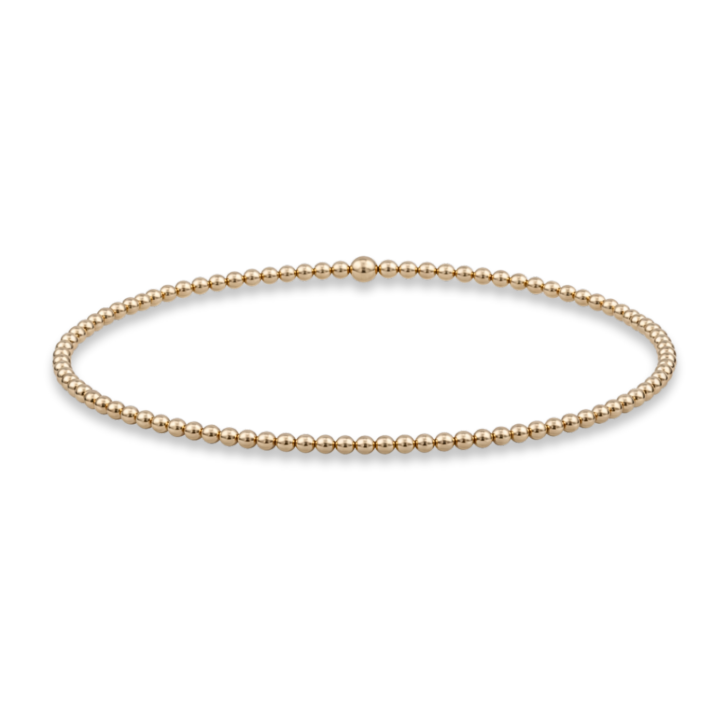 2mm gold bead bracelet from gold club jewelry house by shannon hudson on a transparent background