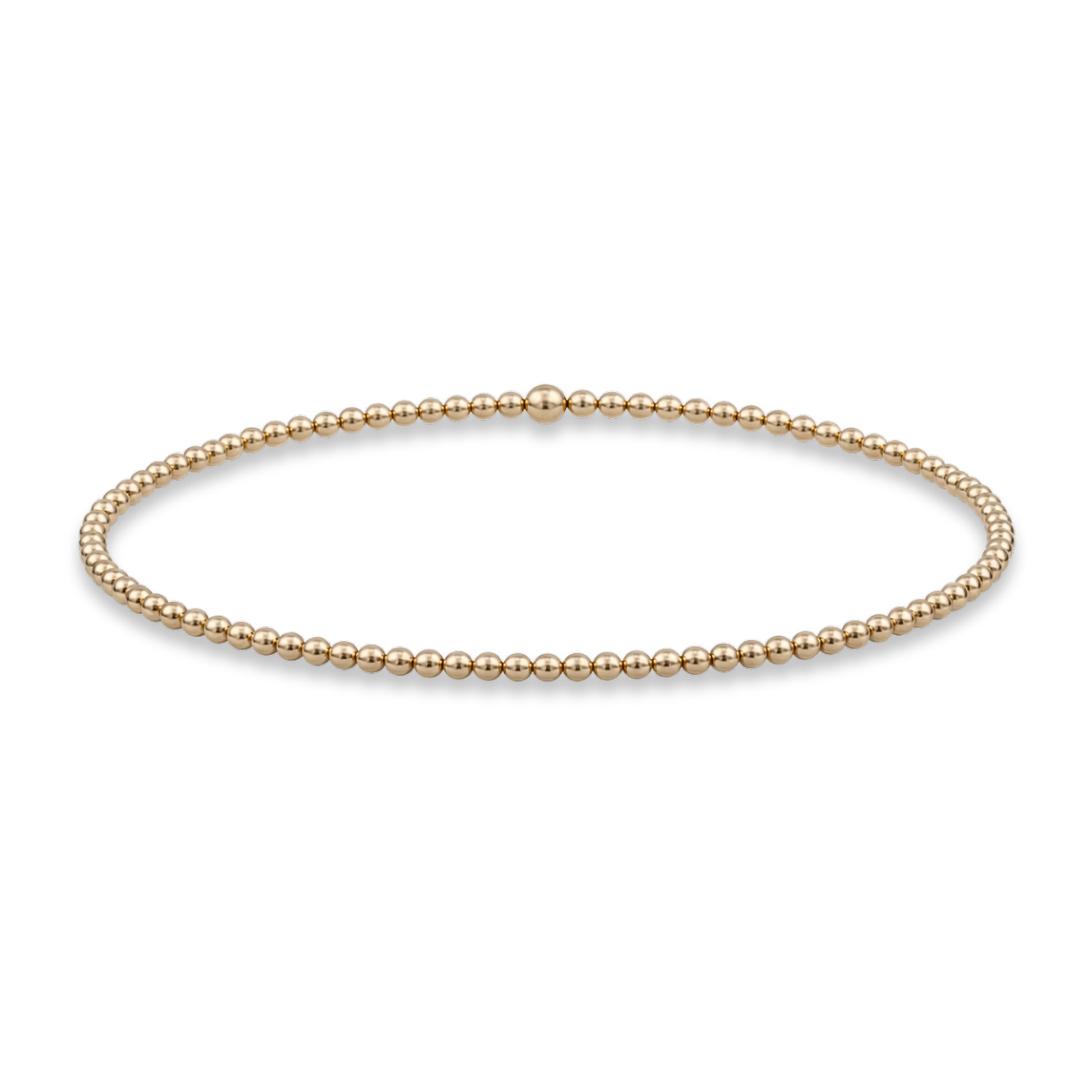 2mm gold bead bracelet from gold club jewelry house by shannon hudson on a transparent background