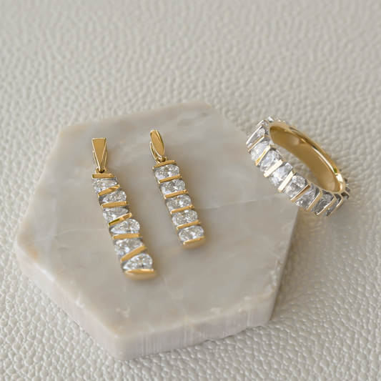 Angled Diamond Bar Pendant