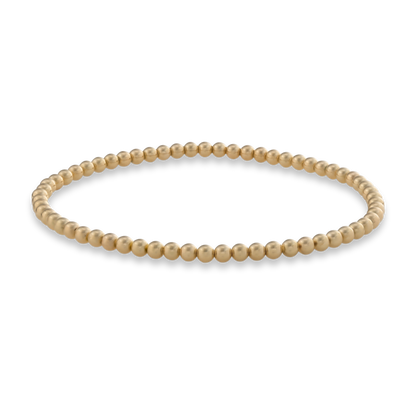 3mm gold beaded bracelet on a transparent background. 3mm Gold LustraFlex™ Bracelet from Gold Club by Shannon Hudson