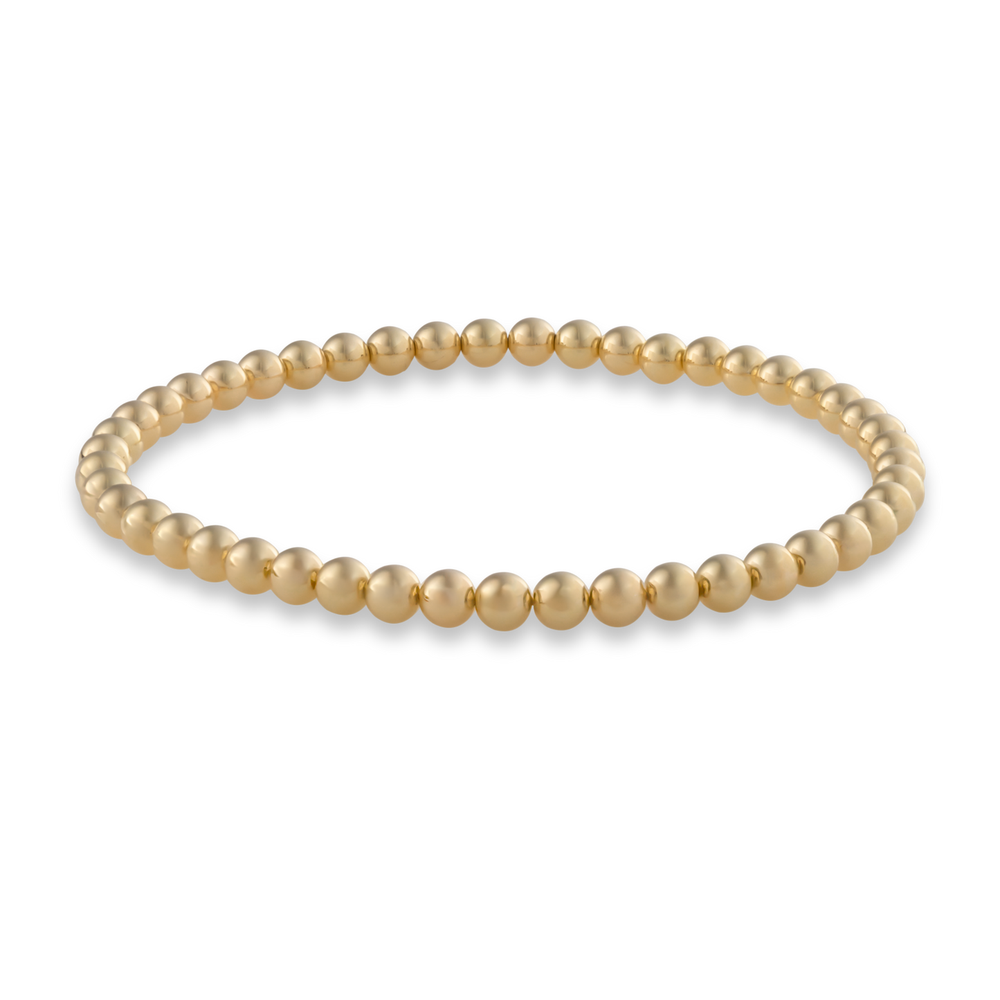 4mm gold beaded bracelet on a transparent background. 3mm Gold LustraFlex™ Bracelet from Gold Club by Shannon Hudson