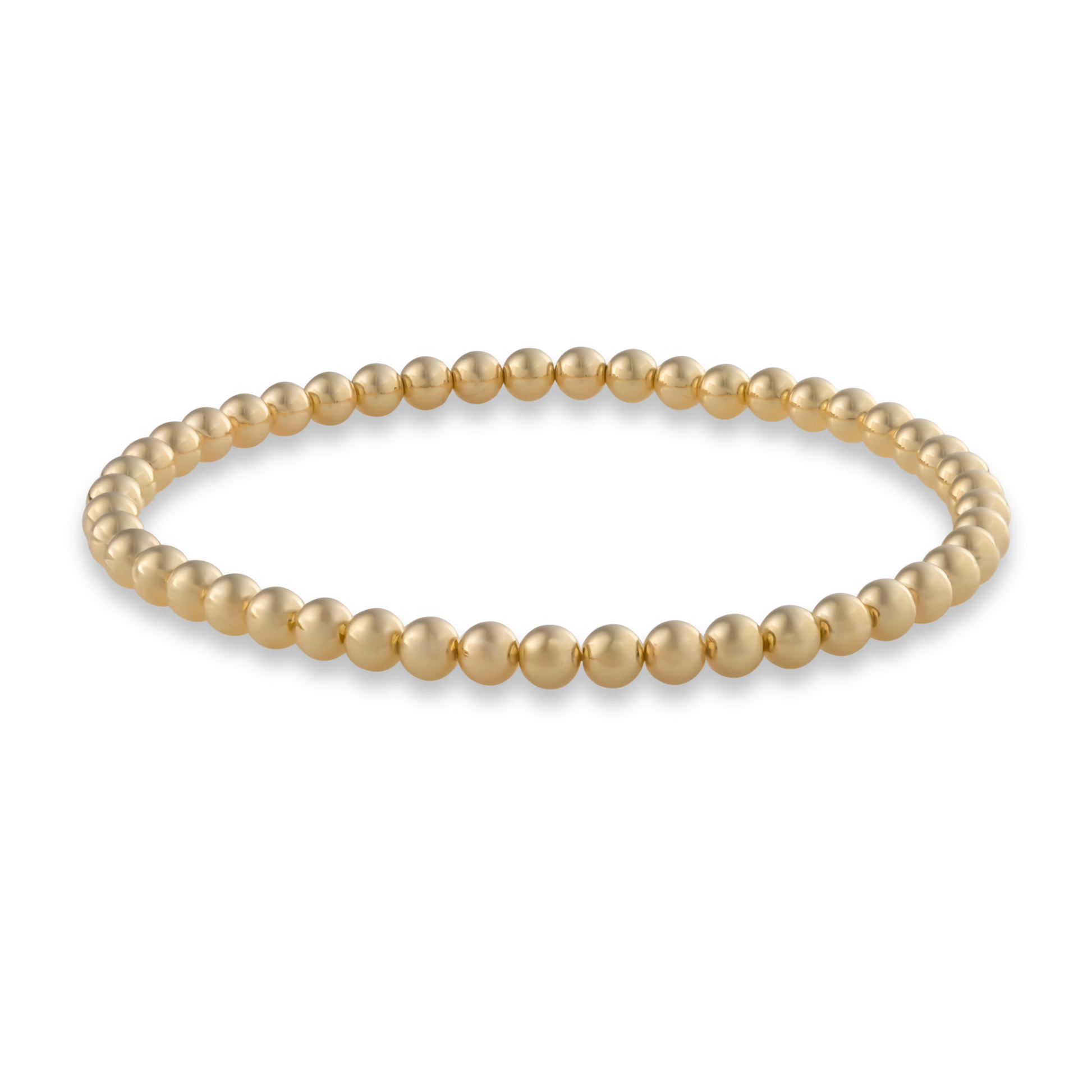 4mm gold beaded bracelet on a transparent background. 3mm Gold LustraFlex™ Bracelet from Gold Club by Shannon Hudson
