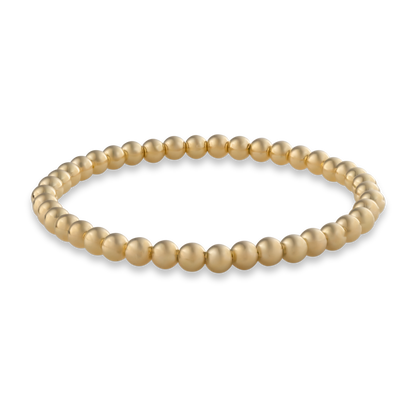 5mm gold beaded bracelet on a transparent background. 3mm Gold LustraFlex™ Bracelet from Gold Club by Shannon Hudson
