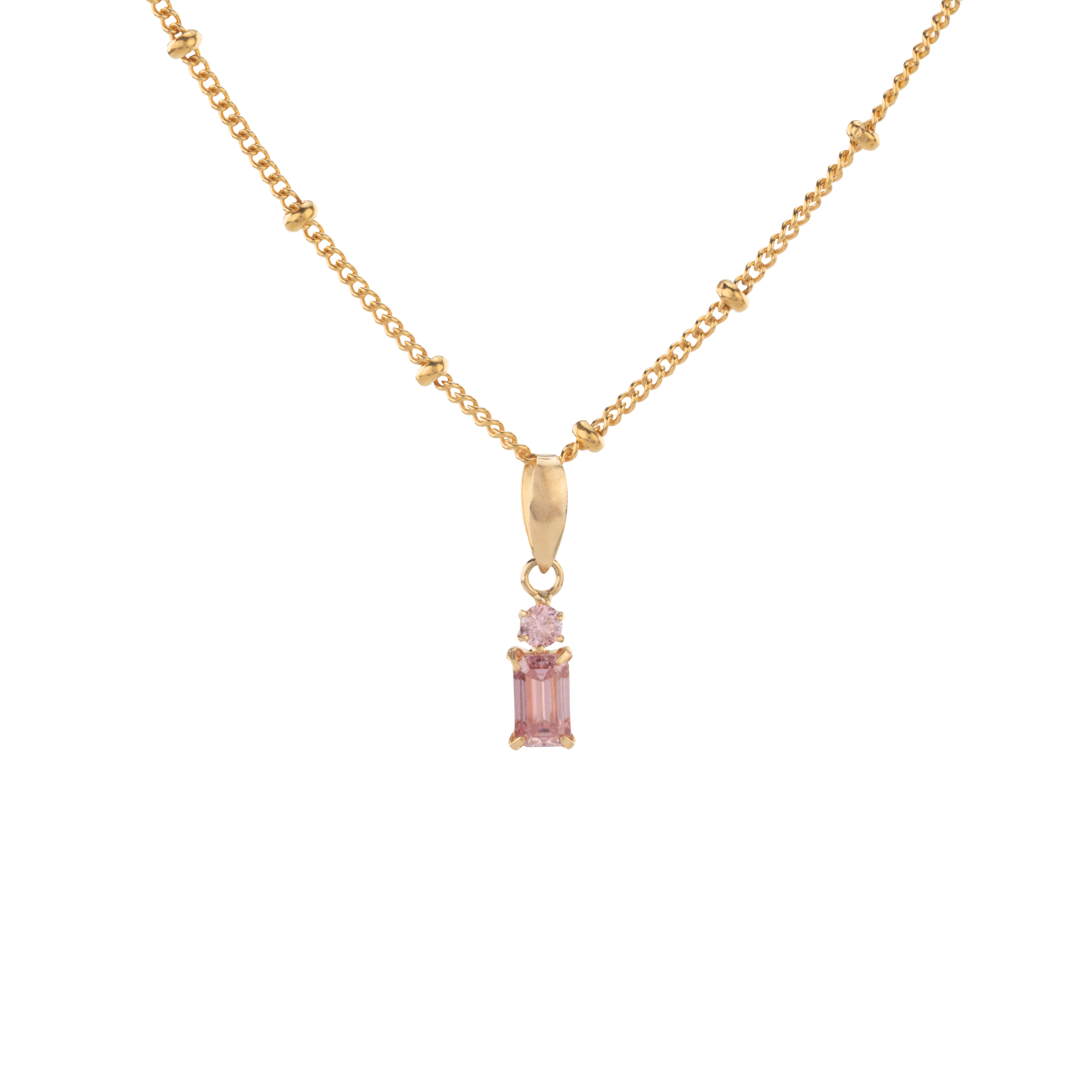 Soft pink morganite pendant set in 14k gold, an elegant gemstone necklace from Gold Club by Shannon Hudson