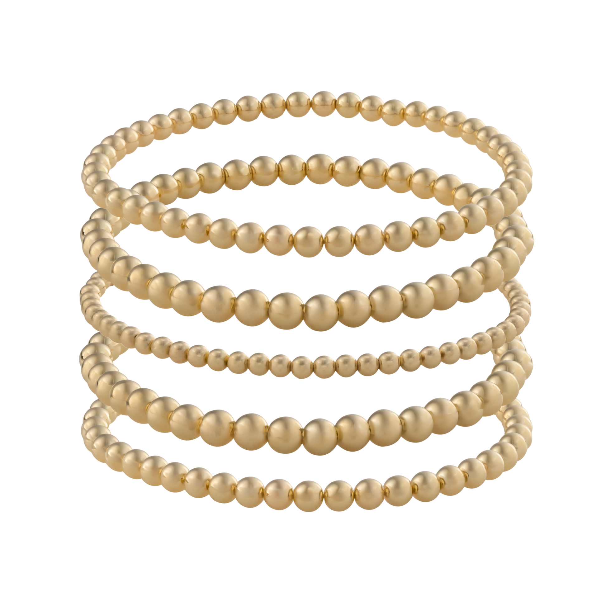 Minimalist gold-filled bracelet stack with flexible LustraFlex™ cord, part of the Gold Club by Shannon Hudson collection