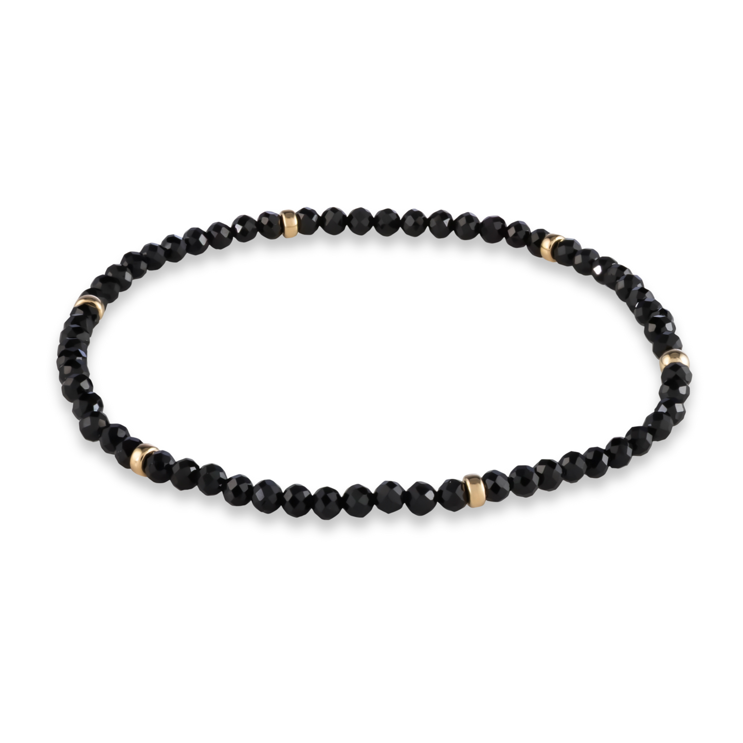 Gold Club by Shannon Hudson bracelet featuring black onyx and gold-filled rondelles