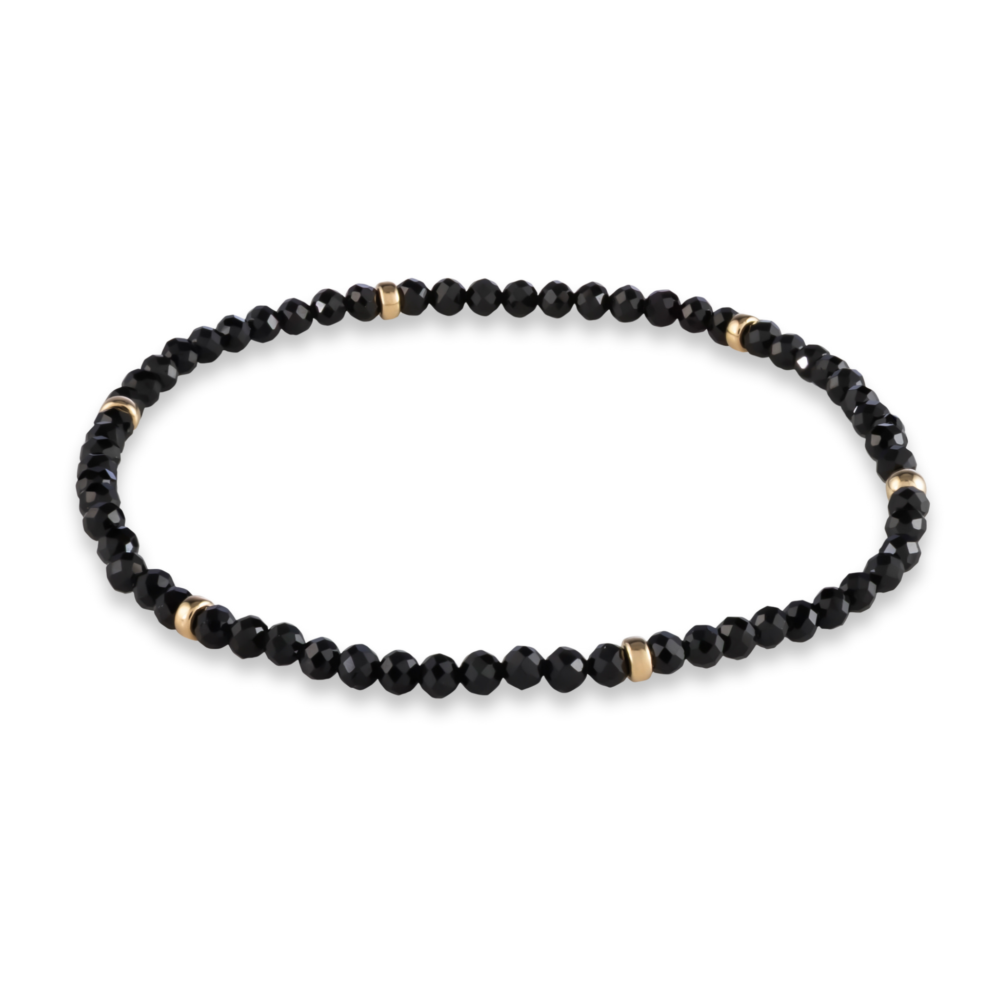 Gold Club by Shannon Hudson bracelet featuring black onyx and gold-filled rondelles