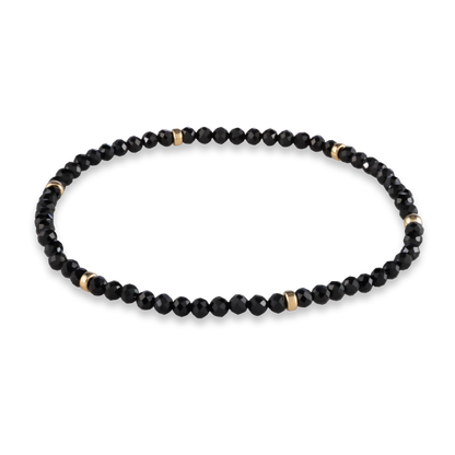Gold Club by Shannon Hudson bracelet featuring black onyx and gold-filled rondelles