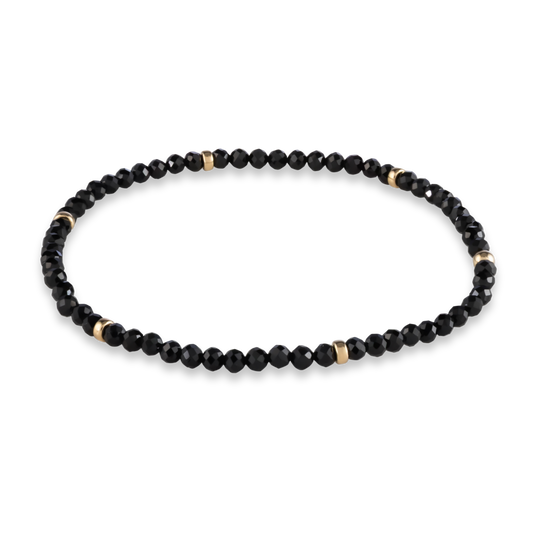 Gold Club by Shannon Hudson bracelet featuring black onyx and gold-filled rondelles