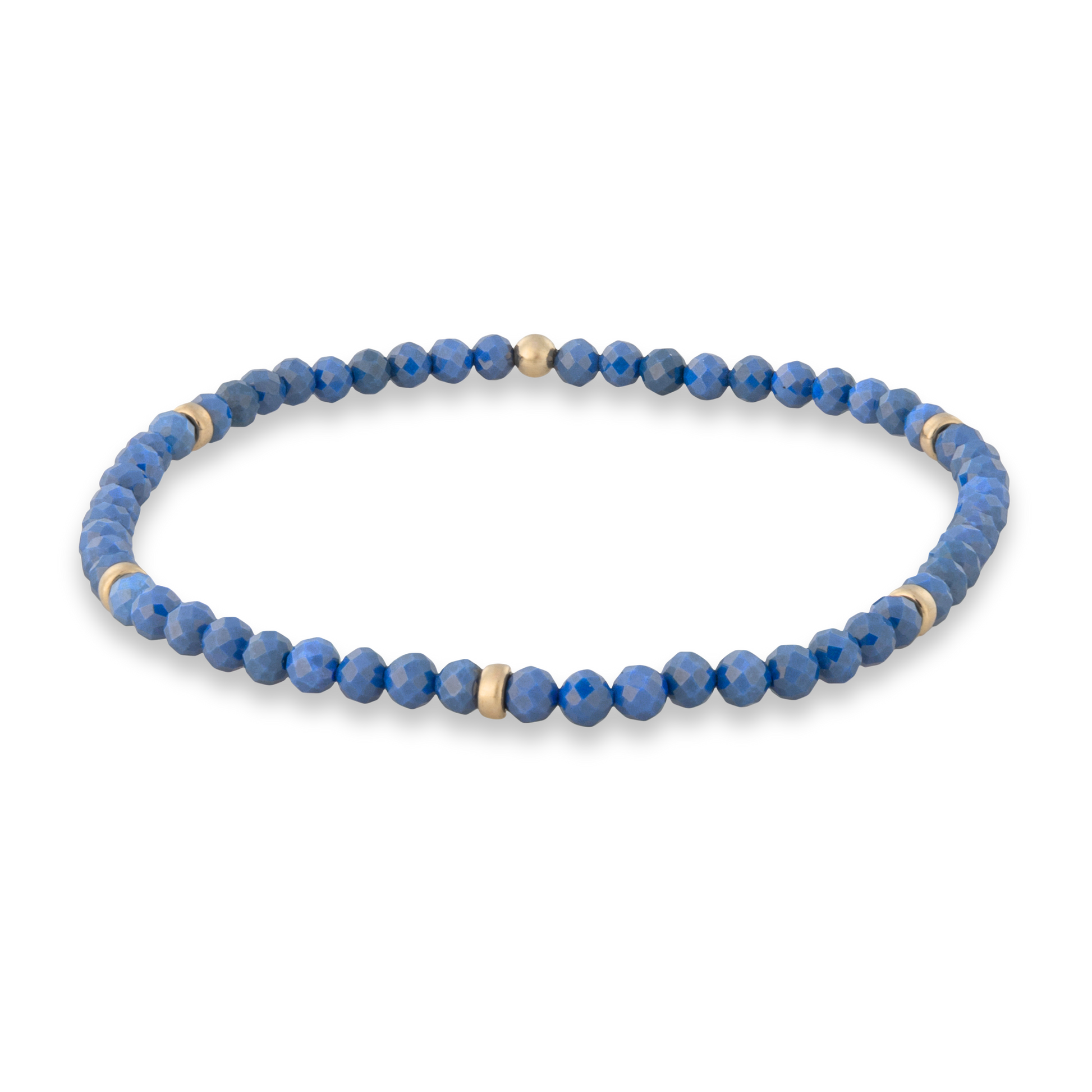 Blue Zircon and gold elastic bracelet from the Gold Club by Shannon Hudson collection