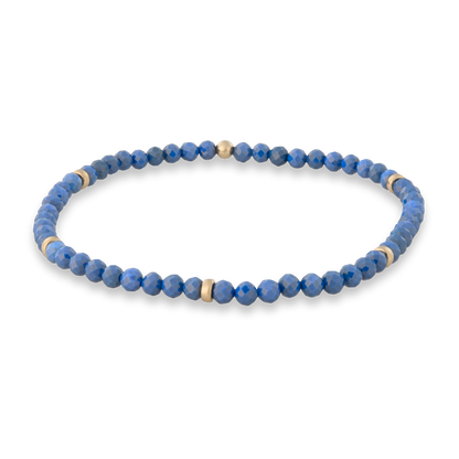 Blue Zircon and gold elastic bracelet from the Gold Club by Shannon Hudson collection