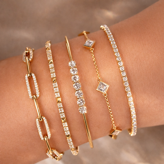 14k Solid Gold and Diamond Starlit Flex Bangle
