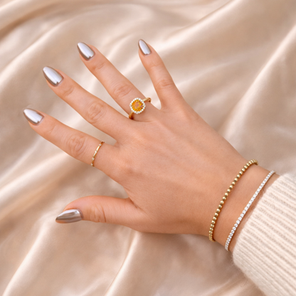 Citrine Rope Ring