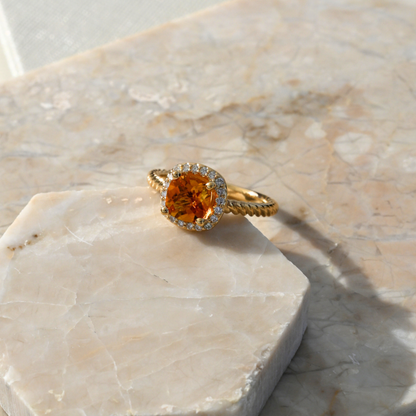Citrine Rope Ring