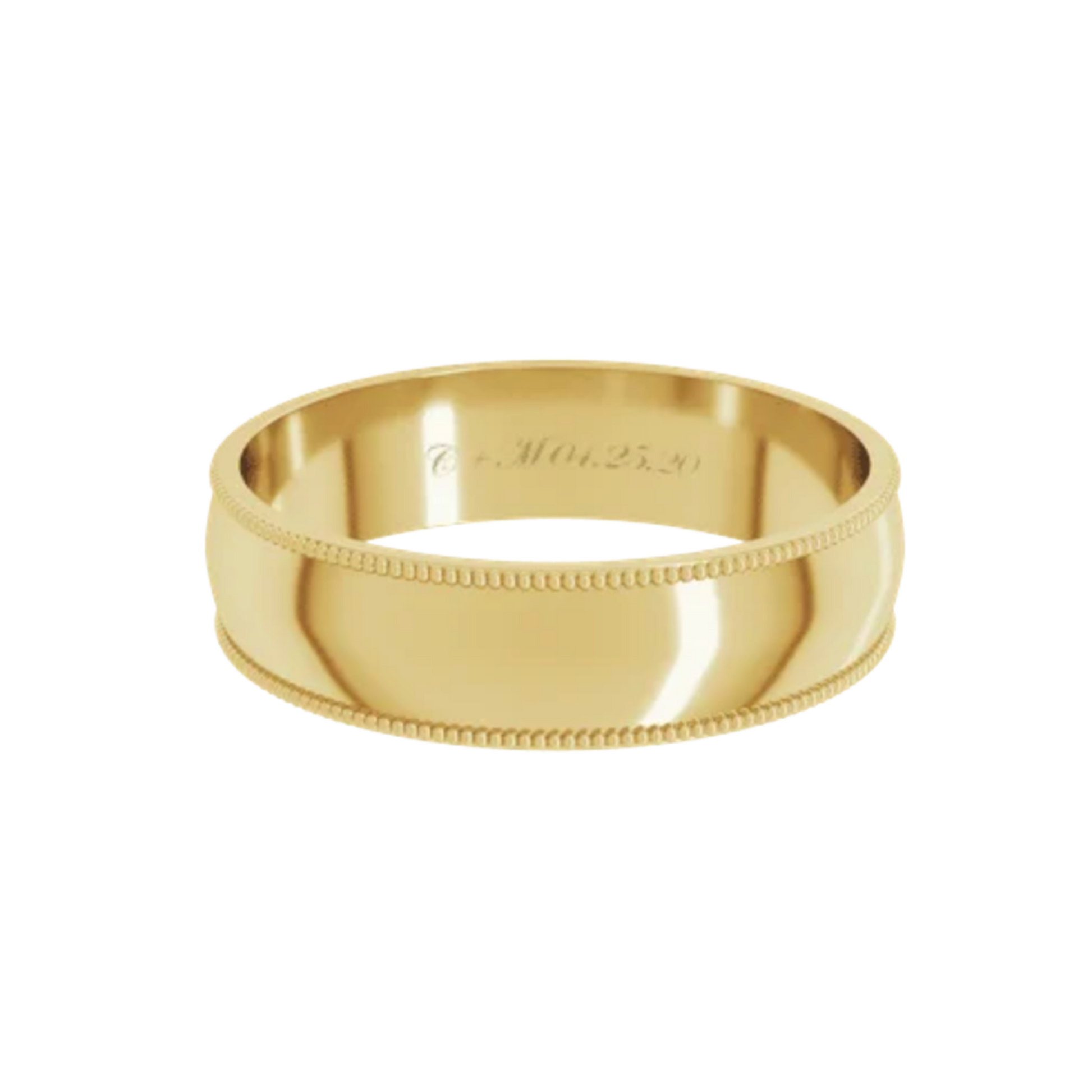 Gold Club Custom Men's Wedding Band 5mm Milgrain