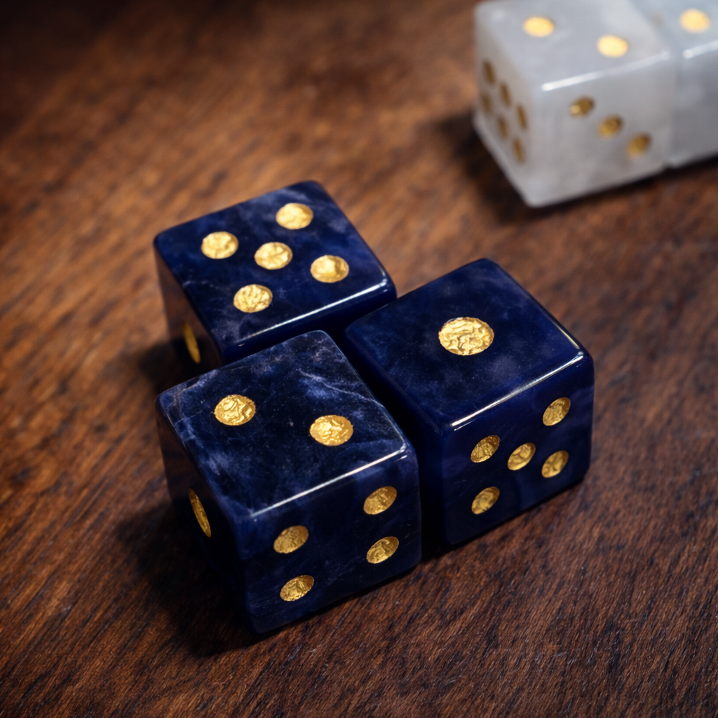 Gold Club Mahjong natural stone dice 