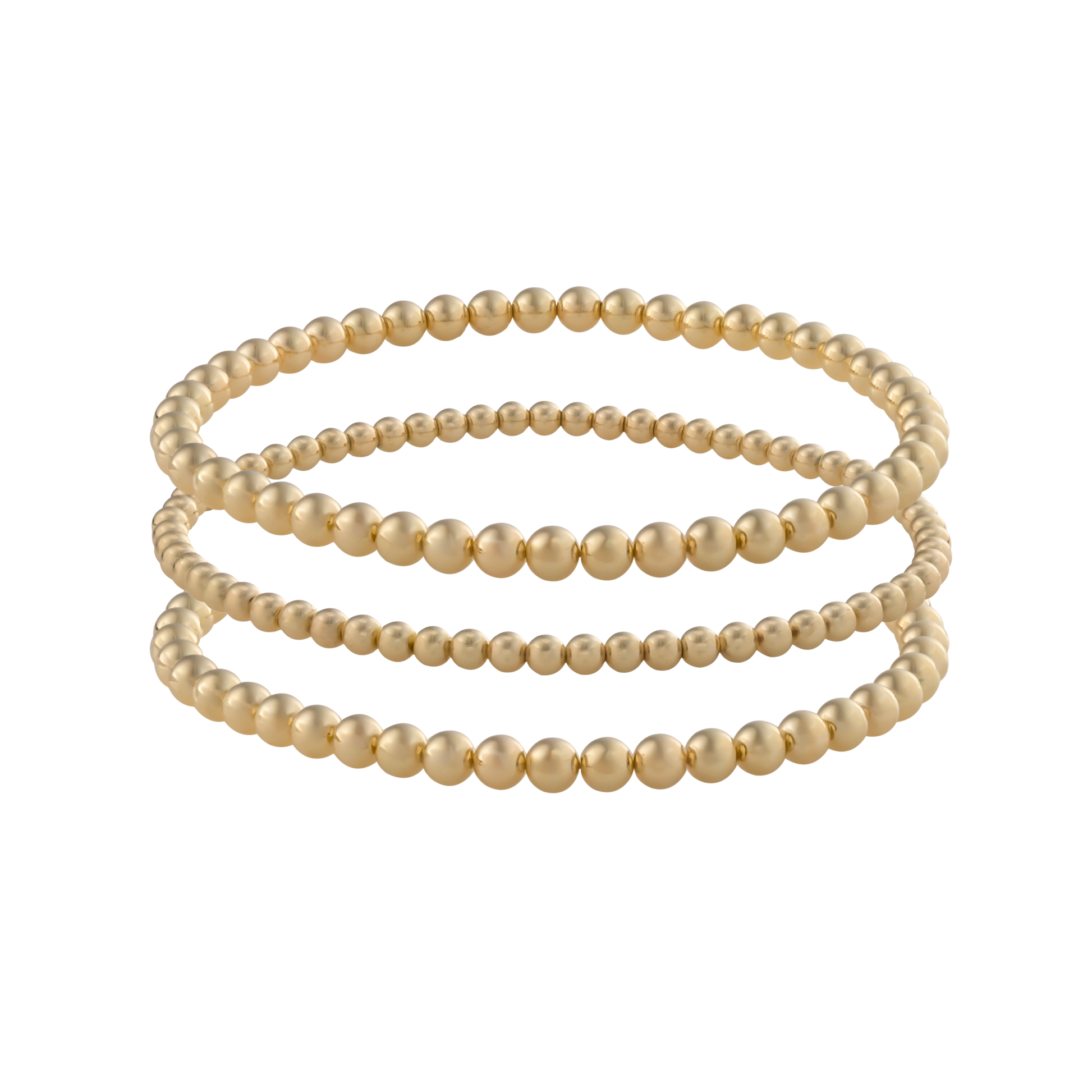 Gold Filled LustraFlex™ bracelets on transparent background