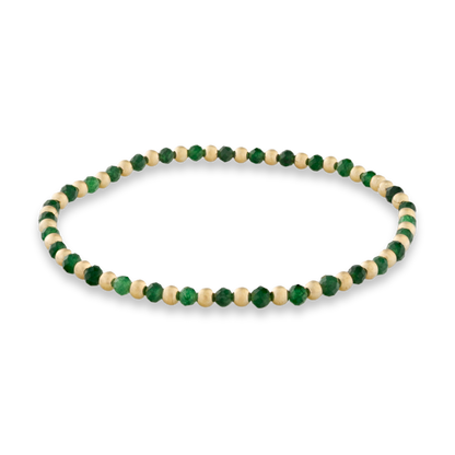 Green Sandstone and gold bracelet