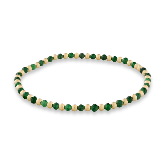 Green Sandstone and gold bracelet