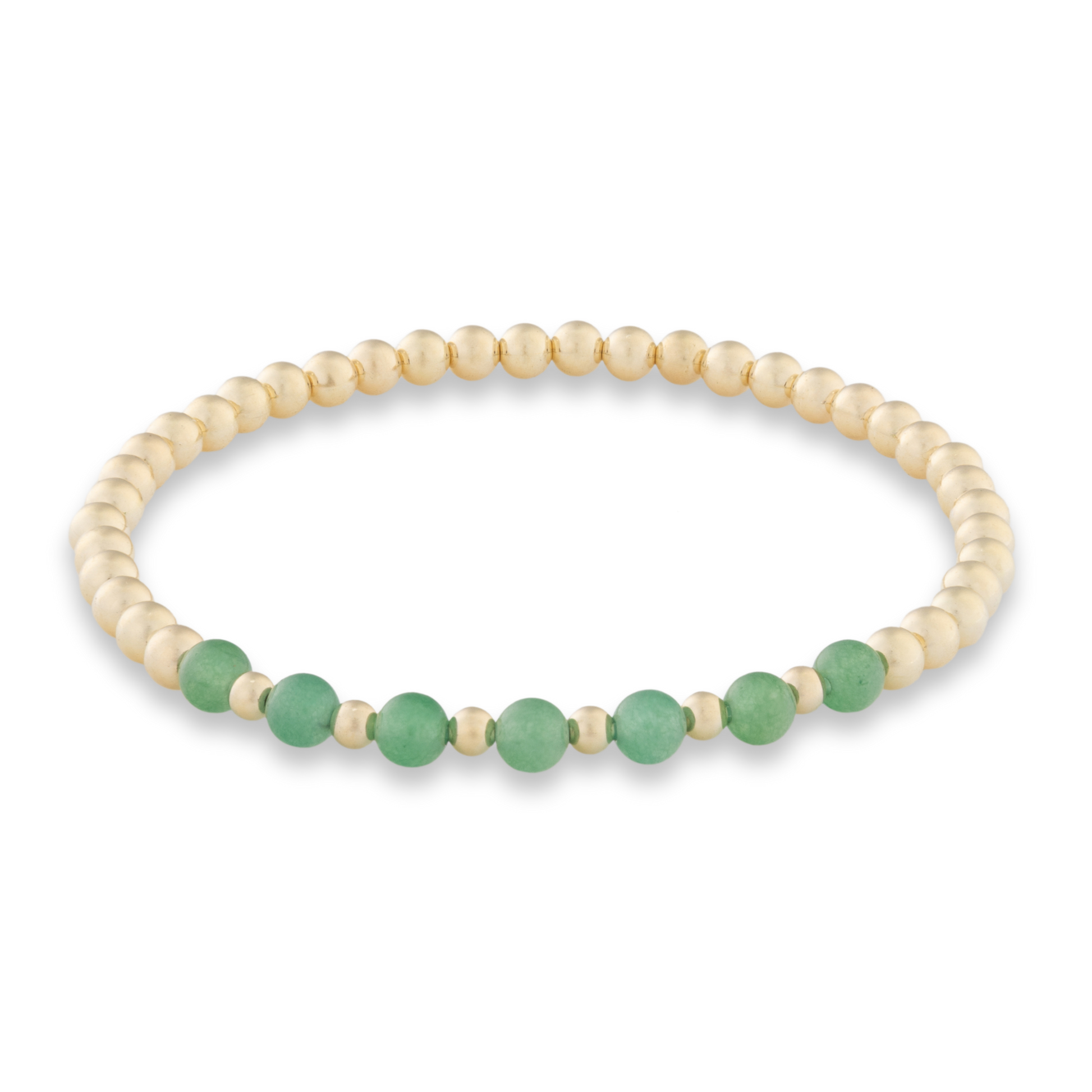 Gold Club Green Agate Arc bracelet showcasing curved design with rich green agate gemstones and 14k gold-filled elements