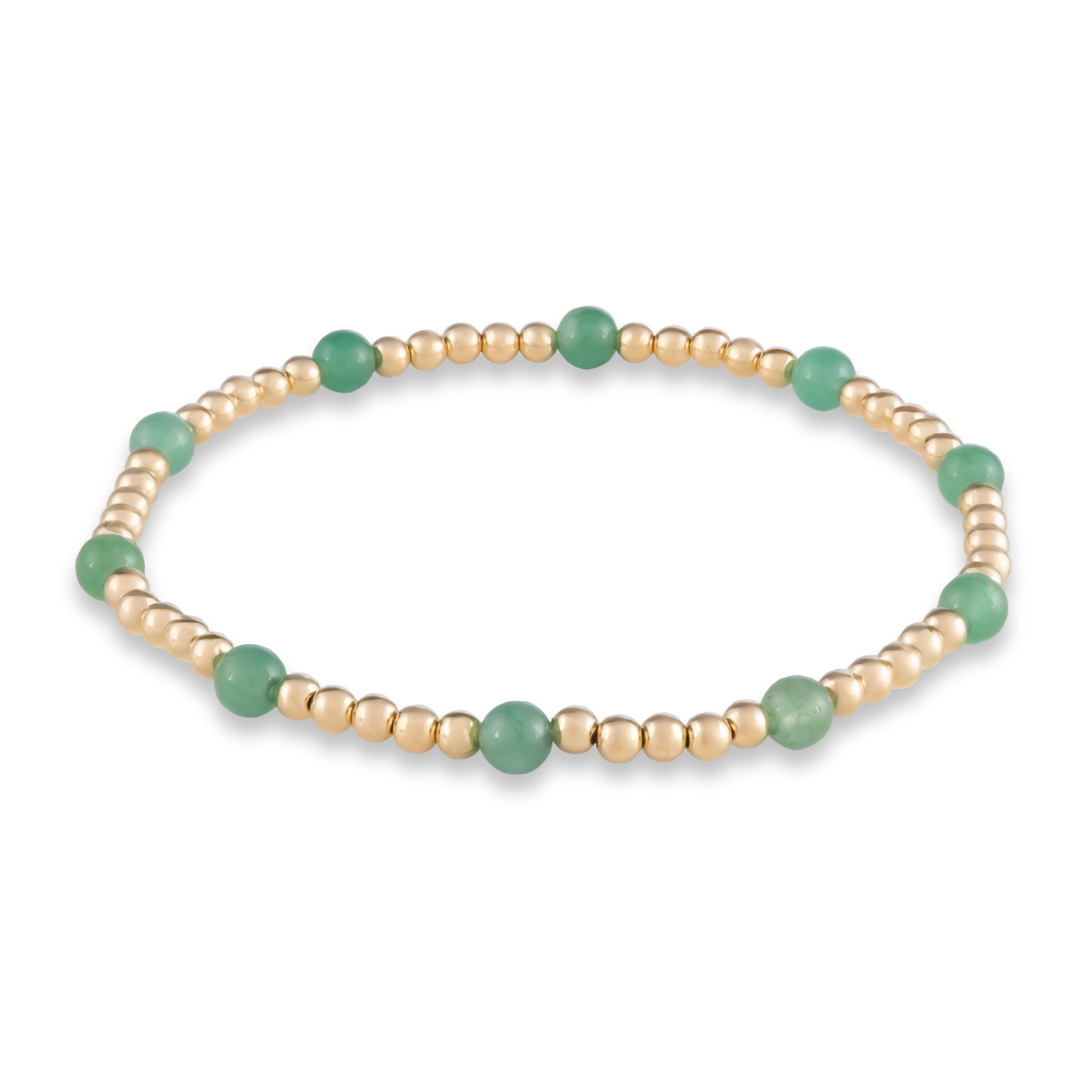 Stylized bracelet with a repeating pattern of green agate and gold, designed for creativity and calm by GOLD CLUB.