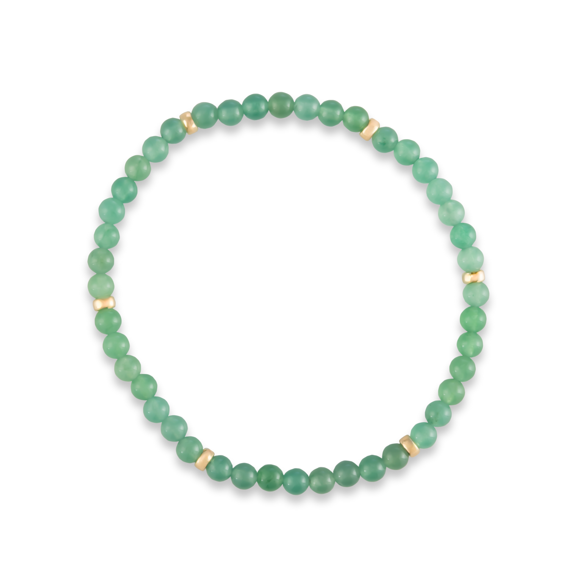 Close-up rendering of the Green Agate & Sun bracelet featuring polished green agate beads and gold-filled accents from GOLD CLUB by Shannon Hudson.