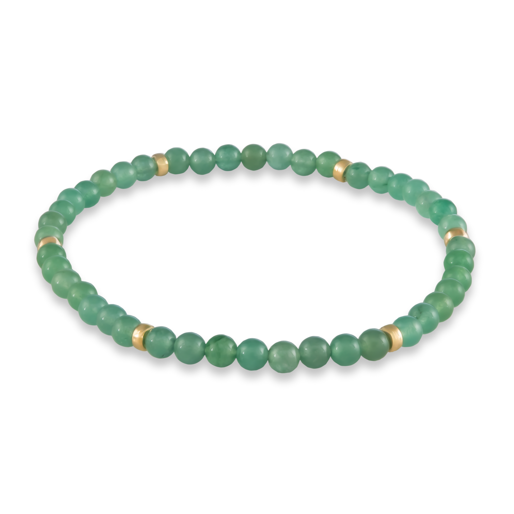 Close-up rendering of the Green Agate & Sun bracelet featuring polished green agate beads and gold-filled accents from GOLD CLUB by Shannon Hudson.