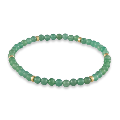 Close-up rendering of the Green Agate & Sun bracelet featuring polished green agate beads and gold-filled accents from GOLD CLUB by Shannon Hudson.