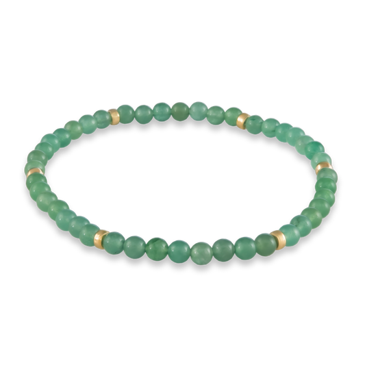 Close-up rendering of the Green Agate & Sun bracelet featuring polished green agate beads and gold-filled accents from GOLD CLUB by Shannon Hudson.
