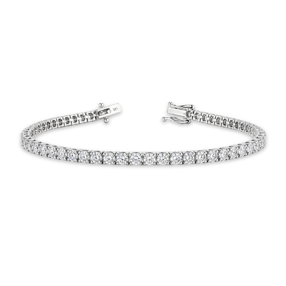 Lightweight Tennis Line Bracelet Rendering in white gold