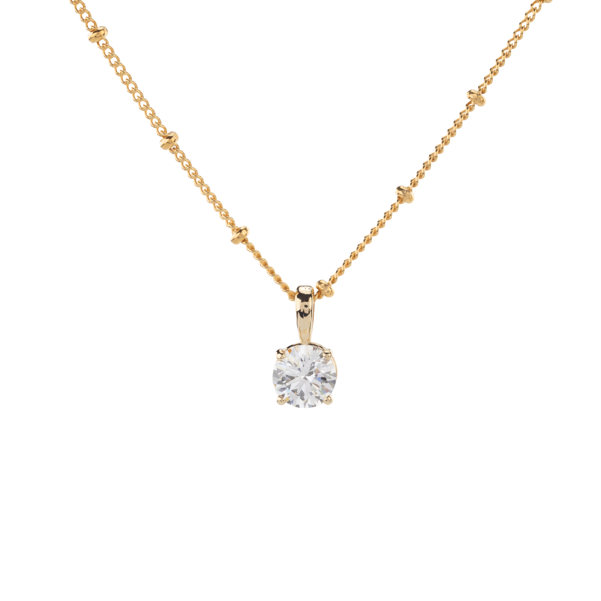Classic solitaire diamond pendant in a 14k gold setting, fine jewelry from Gold Club by Shannon Hudson