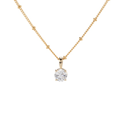 Classic solitaire diamond pendant in a 14k gold setting, fine jewelry from Gold Club by Shannon Hudson