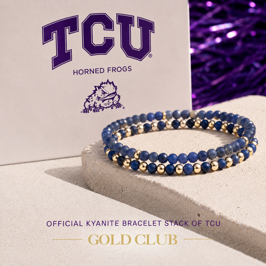 The official TCU bracelet stack from Gold Club Jewelry House